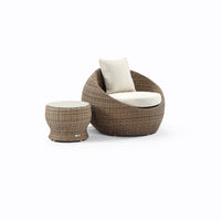 Newport Outdoor Wicker Lounge 2 x Arm Chair with Side Table