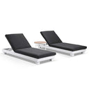 Santorini Aluminium Sun Lounge Set w/ Round Table in White
