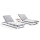 Santorini Aluminium Sun Lounge Set w/ Round Table in White