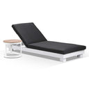 Santorini Aluminium Sun Lounge in White w/ Round Table