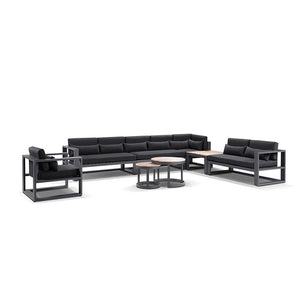 Santorini Package E in Charcoal with Denim Grey cushions