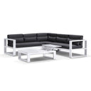 Santorini Package A Outdoor Aluminium Corner Lounge with Coffee Table in White