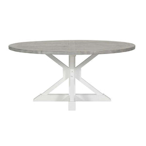 New Haven Indoor 2m Round Timber Table with 10 Dining Chairs