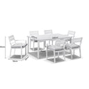 Capri 7pcs Dining Setting with Santorini Chairs in White