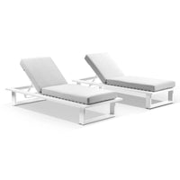 Arcadia Aluminium Sun Lounge Set in White