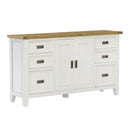 Leura Belle Buffet Sideboard in Brushed White with Natural Timber Top