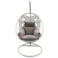 Havana Hanging Egg Chair in White with Stand