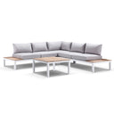 Nova Package A in White - Outdoor Aluminium Modular Corner Lounge