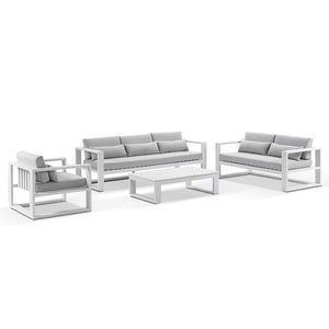 Santorini 3+2+1 with Coffee Table in White