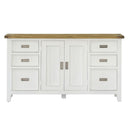 Leura Belle Buffet Sideboard in Brushed White with Natural Timber Top
