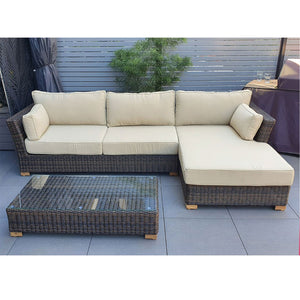 Coco Chaise - Corner Chaise Lounge In Outdoor Rattan Wicker