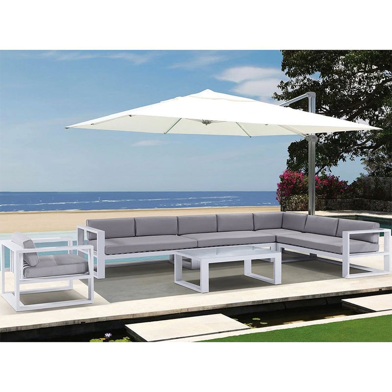 Santorini Package C in White with Textured Grey Cushions