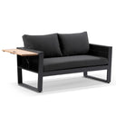 Corfu 2 Seater Outdoor Aluminium and Teak Timber Lounge with Sunbrella®