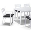 Capri 7pcs Dining Setting with Santorini Chairs in White