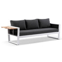 Corfu 3 Seater Outdoor Aluminium and Teak Timber Lounge with Sunbrella®