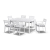 Capri 7pcs Dining Setting with Santorini Chairs in White