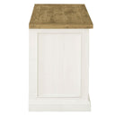 Leura Belle Entertainment TV Unit in Brushed White with Natural Timber Top