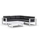 Santorini Package A Outdoor Aluminium Corner Lounge with Coffee Table in White