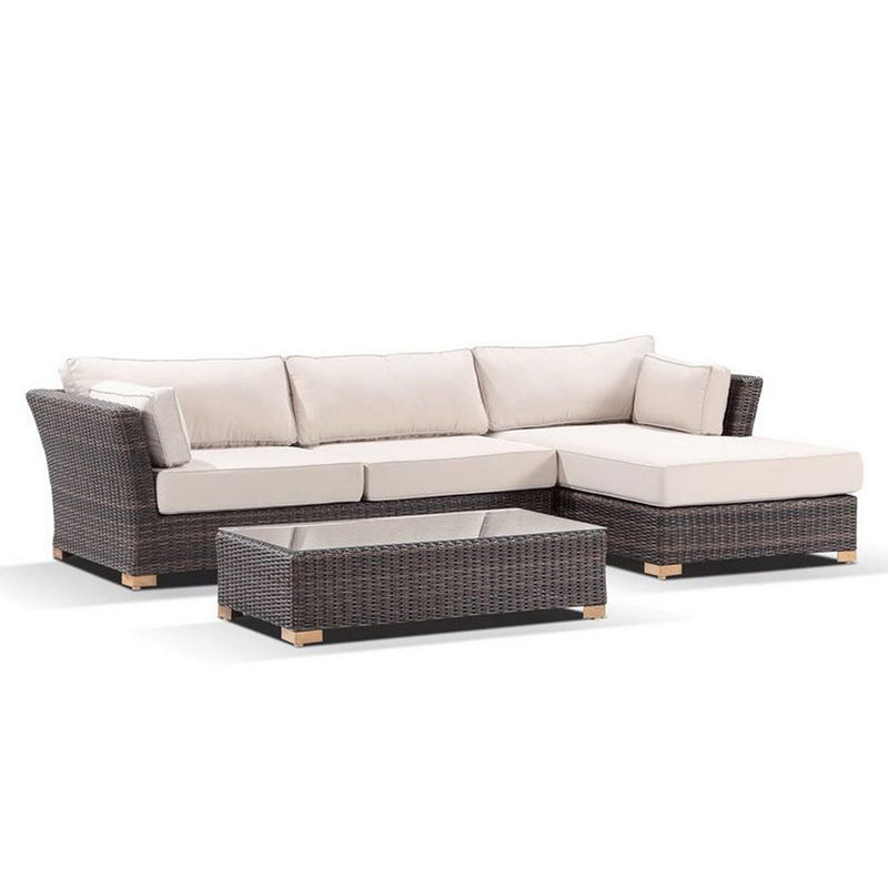 Coco Chaise - Corner Chaise Lounge In Outdoor Rattan Wicker