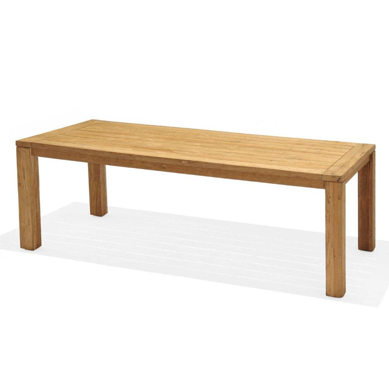 Cancun 2.2m Recycled Teak Timber Table and 8 wicker Chairs Dining Setting