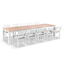 Balmoral 3.55m Outdoor Teak Top Aluminium Table with 12 Capri Chairs