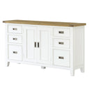 Leura Belle Buffet Sideboard in Brushed White with Natural Timber Top