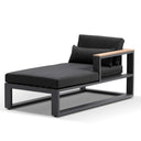 Balmoral Outdoor Aluminium and Teak Timber Daybed Chaise Lounge