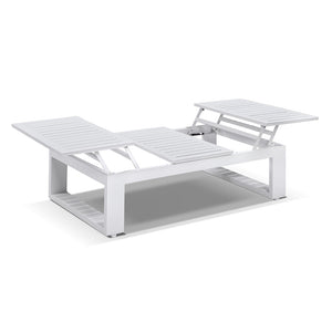 Santorini Package A Outdoor Aluminium Corner Lounge with Coffee Table in White