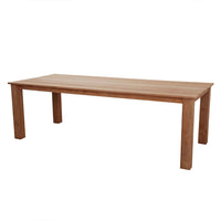 Barbados Outdoor Teak 2.4m Rectangle Table with 2 Bench Seats FSC Certified Teak Timber