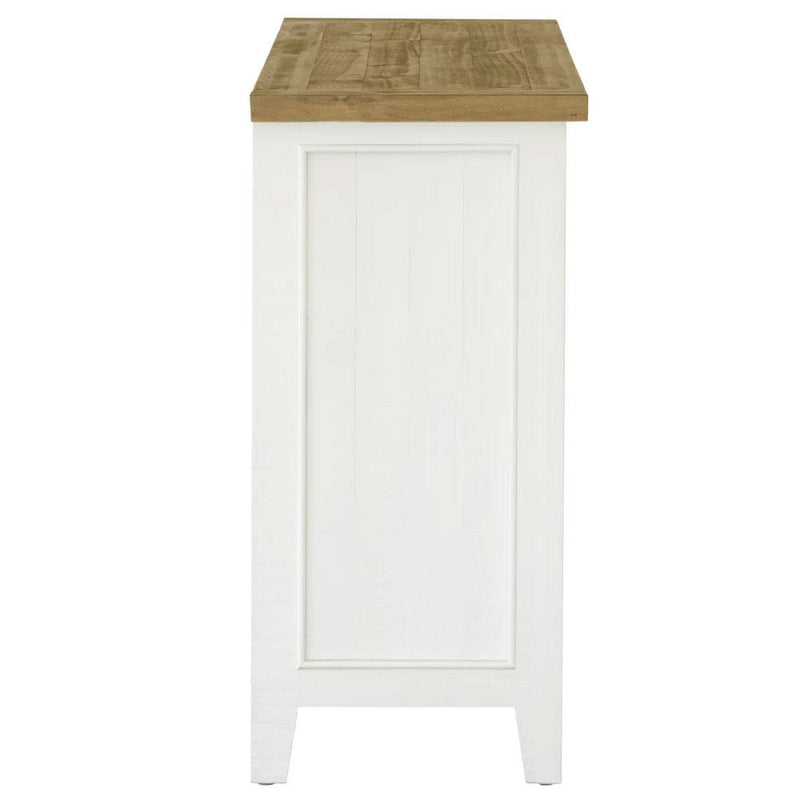 Leura Belle Buffet Sideboard in Brushed White with Natural Timber Top