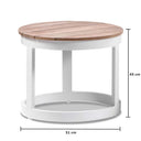 Santorini Aluminium Double Sun Lounge in White with Balmoral Teak Round Side Table