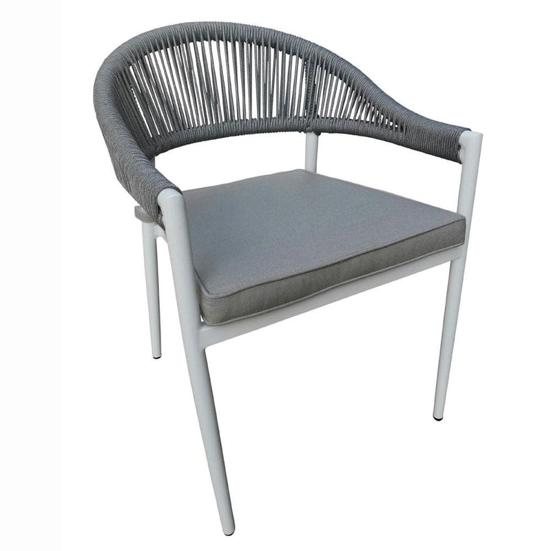 Southport Outdoor 2.17m Aluminium and Ceramic Table with 8 Finley Rope Chair