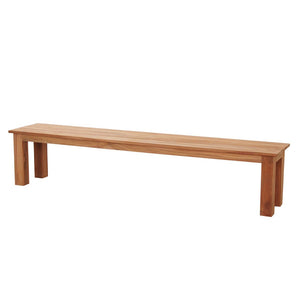 Barbados Outdoor Teak 2.4m Rectangle Table with 2 Bench Seats FSC Certified Teak Timber