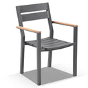 Balmoral 3.55m Outdoor Teak Top Aluminium Table with 12 Capri Chairs