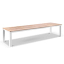 Balmoral 3.55m Outdoor Teak Top Aluminium Table with 12 Capri Chairs