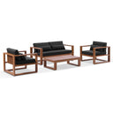 Santorini 2+1+1 Outdoor Aluminium Lounge set with Coffee Table in Teak Timber Look Finish