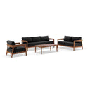 Bronte 3+2+1 Outdoor Teak Look Aluminium Lounge Setting with Coffee Table