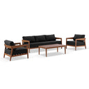 Bronte 3+1+1 Outdoor Teak Look Aluminium Lounge Setting with Coffee Table