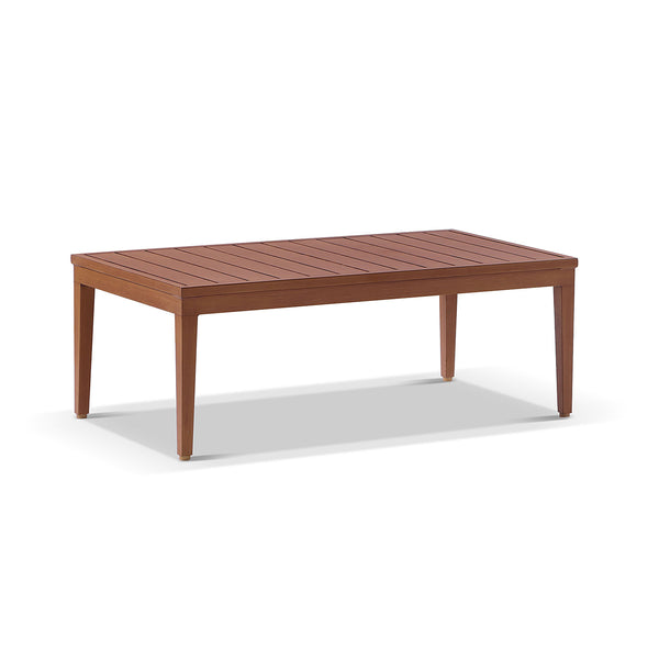 Bronte 3+1+1 Outdoor Teak Look Aluminium with Sunbrella Lounge Setting with Coffee Table