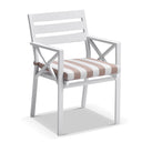 Kansas 3m Outdoor Teak Timber and Aluminium Dining Table with 10 Chairs with Sunbrella cushions