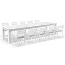 Santorini 12 Seater Outdoor Rectangle Aluminium Dining Table and Chairs setting