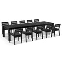 Santorini 12 Seater Outdoor Rectangle Aluminium Dining Table and Chairs setting