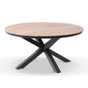 Tuscany Round 1.5m Outdoor Aluminium and Teak Dining Table with 6 Capri Chairs