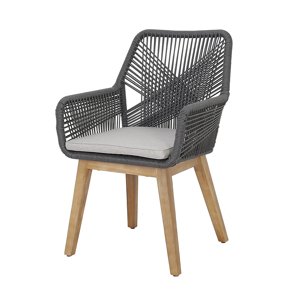 Barossa Acacia and PE Rope Outdoor Dining Chair