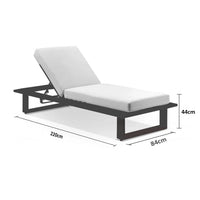 Arcadia Aluminium Sun Lounge in Charcoal with Balmoral Teak Slide Under Side Table