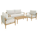 Allora 2.5+1+1 Timber and rope Lounge Setting with Coffee Table