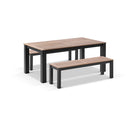 Balmoral 1.8m Teak Top Aluminium Table with 2 Bench Seats