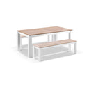 Balmoral 1.8m Teak Top Aluminium Table with 2 Bench Seats