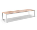 Balmoral 3.55m Teak Top Aluminium Table with 12 Kansas Dining Chairs with Sunbrella Cushions