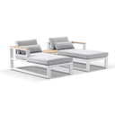 Balmoral Daybed Outdoor Aluminium and Teak Lounge with Round Side table
